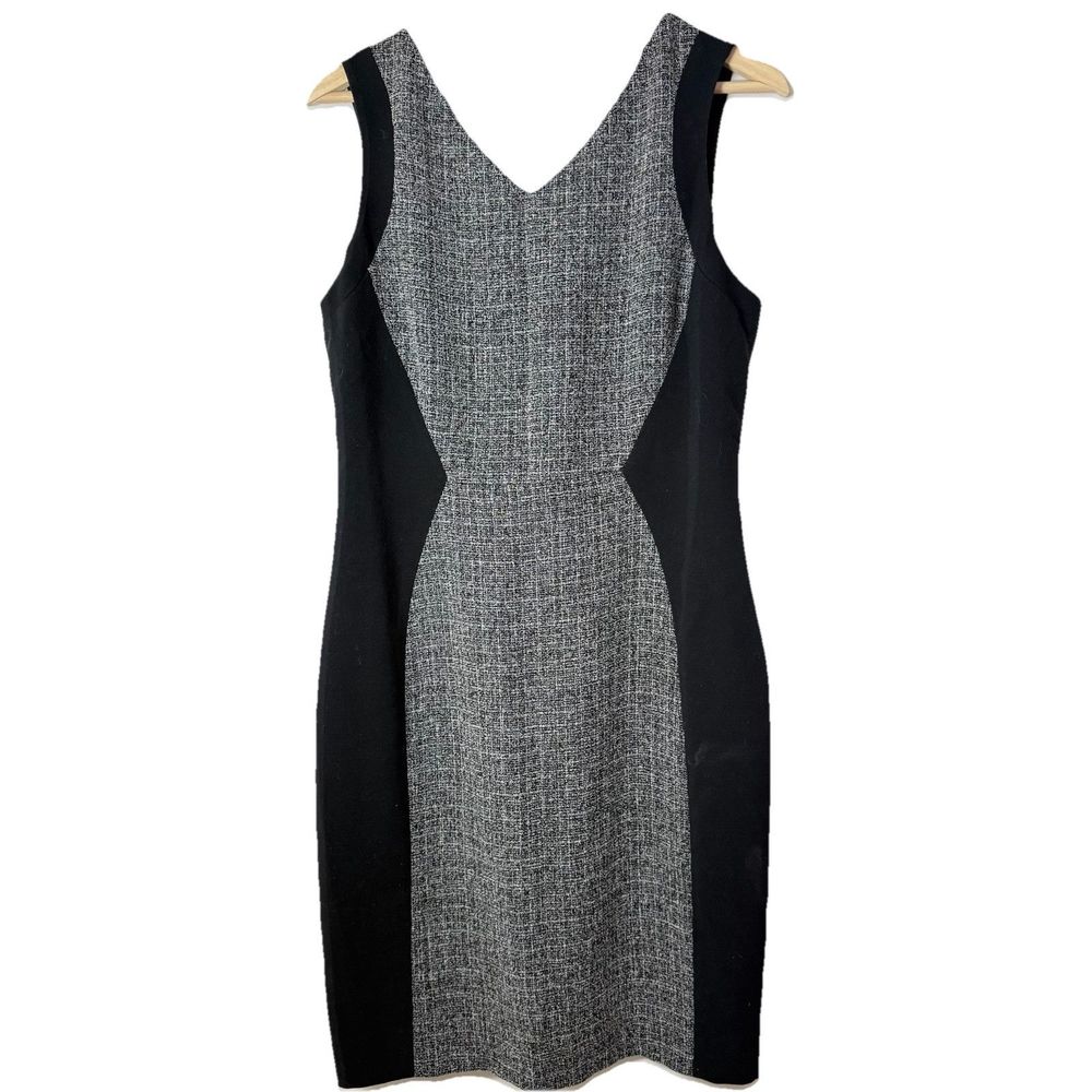 The Limited Dress Womens 6 Black Tweed Color Block Sheath Office Career City